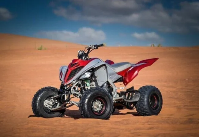 Yamaha Raptor 700cc advanced ATV quad bike in the Dubai desert